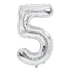 34" Silver Foil Number Balloons