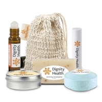 Loofah Bag: Roll-on Oil, Soap, S. Steamer, Lip Balm & Candle