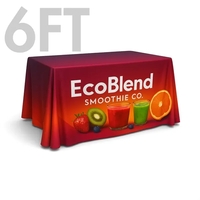 Full color dye-sublimated table throw with edge-to-edge printing. Washable,...