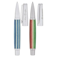 Rollerball pen with cap-off design, exciting barrel design choices, satin...