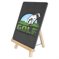 7" x 9.75" x 3/16" slate and wood easel-style message chalkboard.... from ASI...