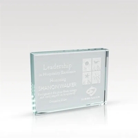 Custom 6" Rectangle Crystal Award - Starphire Banner