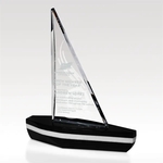 Night Sailor Award - Crystal Sailboat on Granite Base