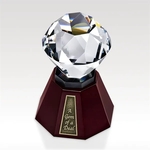 Crystal Award Cherry Wood Base - Optic Jewels