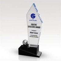 This exceptional award features shining blue metal wires embedded into......
