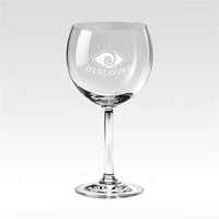 Red Wine Glass - Elegant Design - Custom Etched
