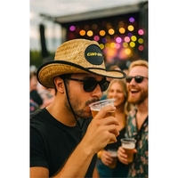 Western Cowboy Straw Hat With Custom Patch - Domestic