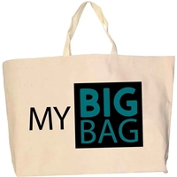 Natural wide jumbo tote