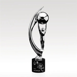 Global Support Award - Chrome Sculpture on Ebony Base