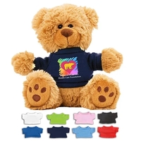6" Plush Teddy Bear With Choice of T-Shirt Color