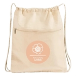 Ferncliff Front-Zip Cotton Drawstring Backpack
