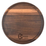 10 1/2" Walnut Round Cutting Board with Juice Groove