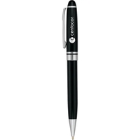 Twist-action metal ballpoint with black ink and shiny chrome accents.... from...