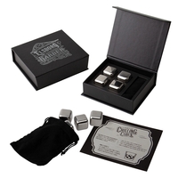 Stainless steel chilling cube set set with four cubes inside a... from ASI...