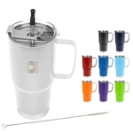 30 Oz. Lisbon Stainless Steel Tumbler With Straw