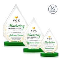 The classic Hawthorne 3/4" thick Starfire Crystal Award is the pinnacle......