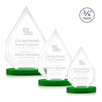 The classic Hawthorne 3/4" thick Starfire Crystal Award on Alberton Base......