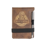 Rustic & Gold Leatherette Mini Notepad with Pen