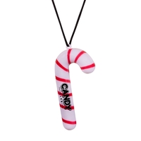 5" red and white striped candy cane necklace with LED lights.... from ASI...
