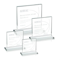 Square starfire color 1/2-inch thick award with a base.... from ASI 84592 St...