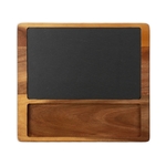 Acacia Wood Square Cheese Board w/ Slate