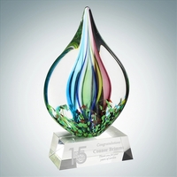 Art glass Coral award with vibrant green hue and a clear... from ASI 47791...