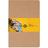 5.5" x 8.5" recycled natural covers, full-colored graphic wrap, thread-sewn...