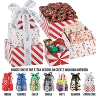 10.2 oz. of Milk Chocolate Covered Holiday Sprinkled Pretzels, Peppermint...