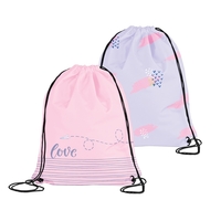 Polyester drawstring backpack with a 21 inch black cotton cord that... from...