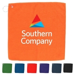 15" X 15" RPET Hemmed Golf Towel with Hook & Grommet