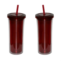 Reusable 16 oz. Tierra double-walled acrylic tumbler with matching straw.......
