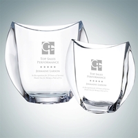 Orbit vase made of molten crystal with wide arches and available... from ASI...