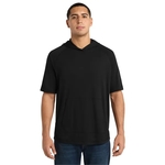Sport-Tek PosiCharge Tri-Blend Wicking Short Sleeve Hoodie.