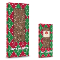 3.5 oz. Belgian chocolate bar topped with holiday colored sprinkles;...