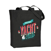 Big Cotton Gusset Black Tote - A Promotional Classic Tote Bag!... from ASI...