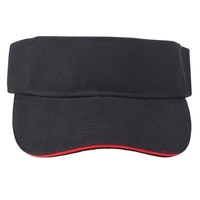 Strap closure cotton sandwich visor plus 1 color silkscreen imprint on......