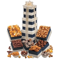 Six treats packed in elegant navy & pearl boxes tied with... from ASI 68680...