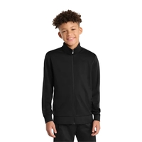 Sport-Tek Youth Tricot Sleeve Stripe Track Jacket.