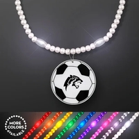 LED Bead Necklace with Soccer Ball Medallion; Imprinted Pricing... from ASI...