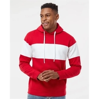 J. America Varsity Fleece Colorblocked Hooded Sweatshirt... from ASI 84358...
