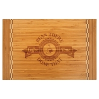 The 12" x 18 1/2" bamboo cutting board features a butcher... from ASI 92531...