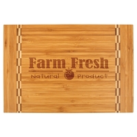 This 10 1/4" x 15" bamboo cutting board features a butcher... from ASI 92531...