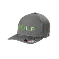 Seamless 5-panel structured cap with stretch-fit design, melange texture, and...