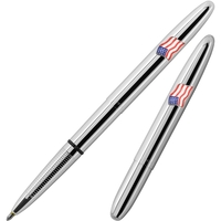 Chrome Bullet Space Pen w/ American Flag Emblem