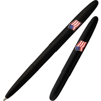 Matte Black Bullet Space Pen w/ American Flag Emblem
