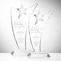 Optical crystal tall free flowing award topped with a chrome star.... from...