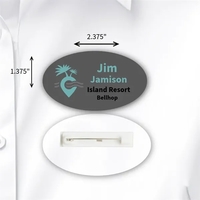 Oval name badge with pin fastener.... from ASI 59080 Halls & Company