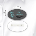 Laminated Personalized Name Badge (1.375"X2.375") Oval
