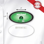 Laminated Personalized Name Badge (1.5"x3") Oval
