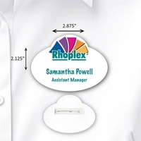 Laminated Personalized Name Badge (2.125"x2.875") Oval